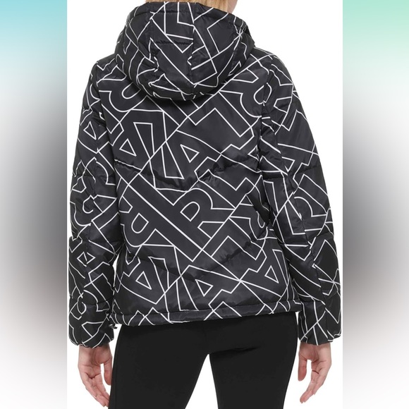 KARL LAGERFELD PARIS Logo Hooded Down Puffer Jacket XS - Picture 3 of 4